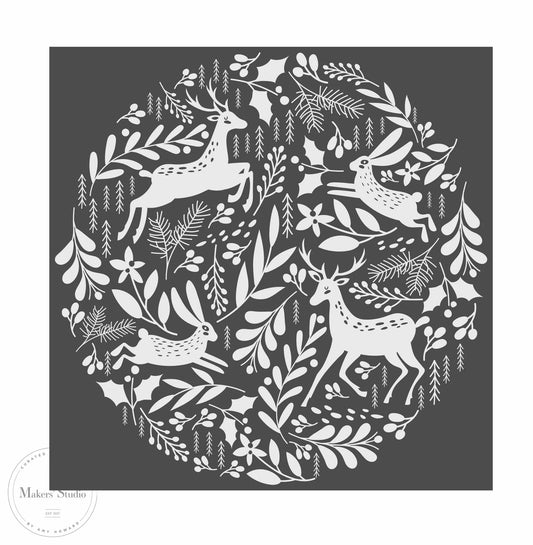 A Makers Studio Enchanted Forest Mesh Stencil 12x12