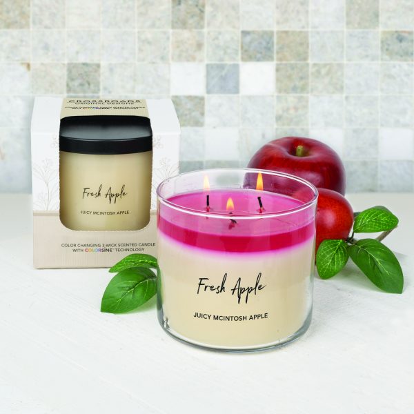 FRESH APPLE 3-WICK COLOUR CHANGE CANDLE