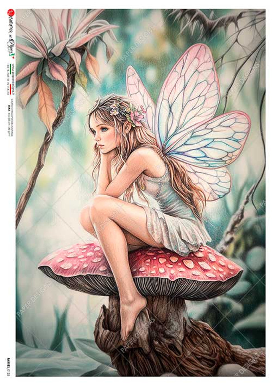 Paper Designs : Fairy on Mushroom Rice Paper A4