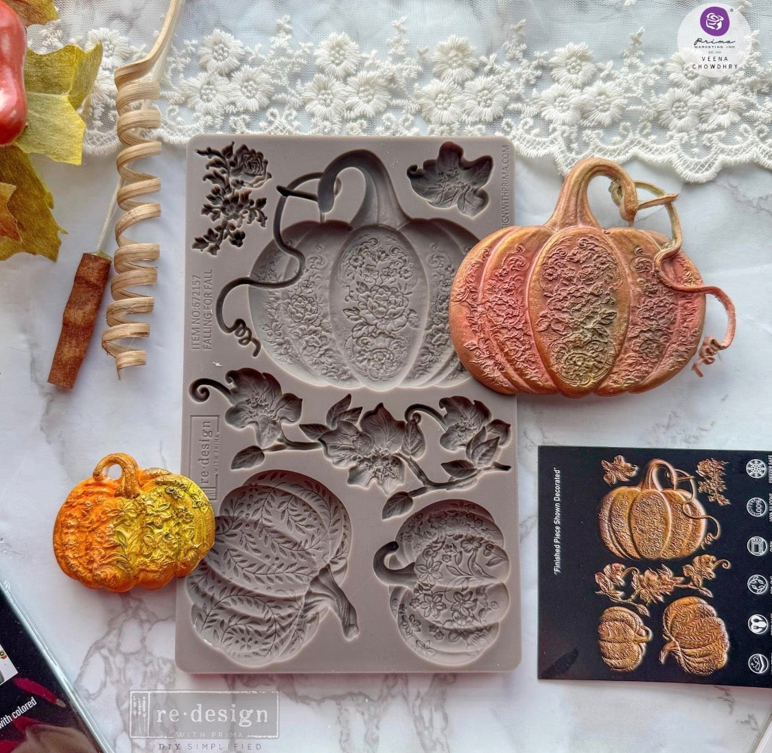 Re-Design With Prima® Decor Moulds - Falling For Fall 5x8"
