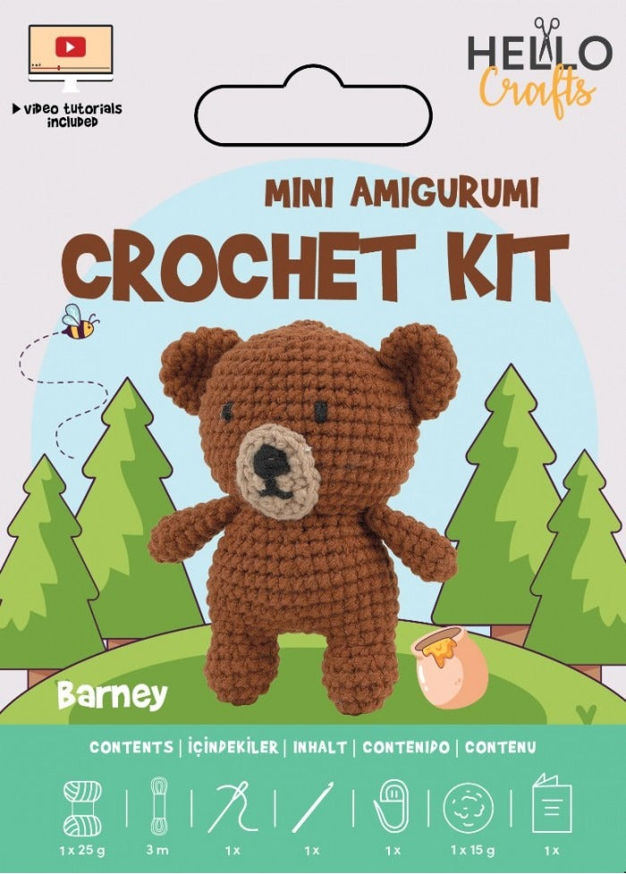 Hello Crafts - Mini Amigurumi Crochet Kit - Barney
