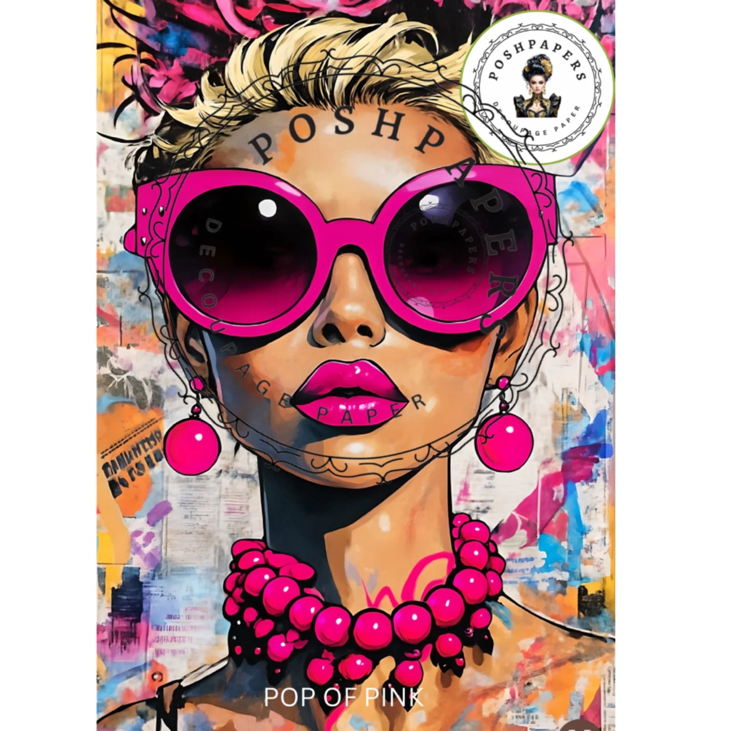 Posh Papers - Pop of Pink 53x73 cm