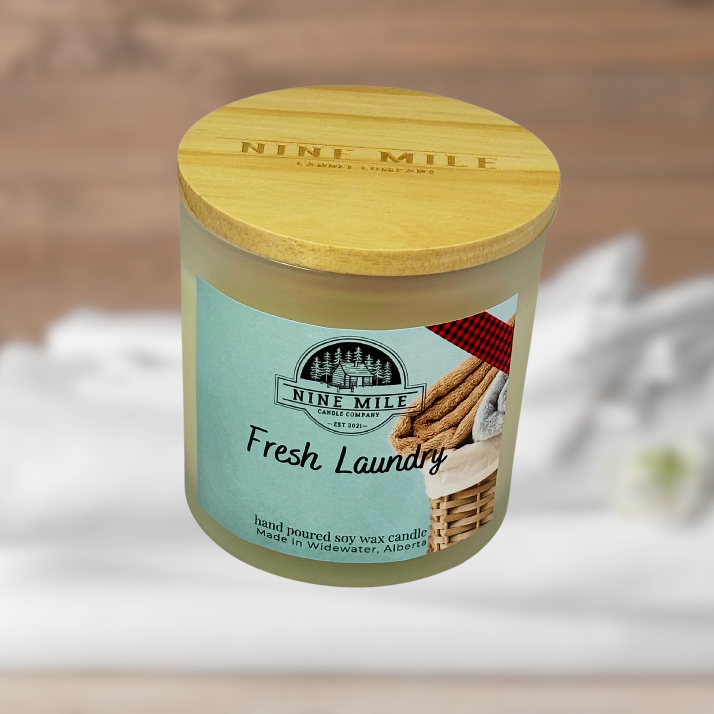Nine Mile 14 oz Soy Candle Fresh Laundry