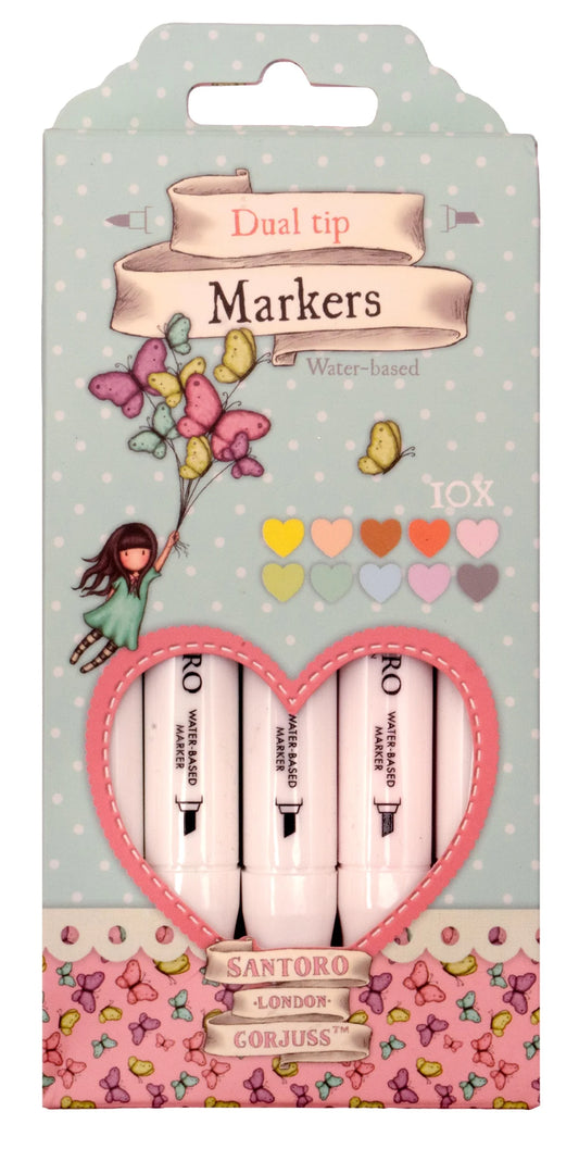 Dual Tip Markers 10 piece Gorjuss Pastels Essentials