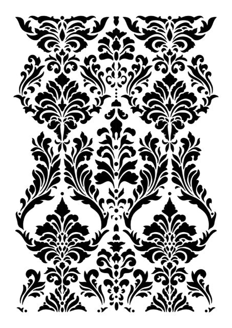 Decoupage Queen Gentle Damask Stencil A4