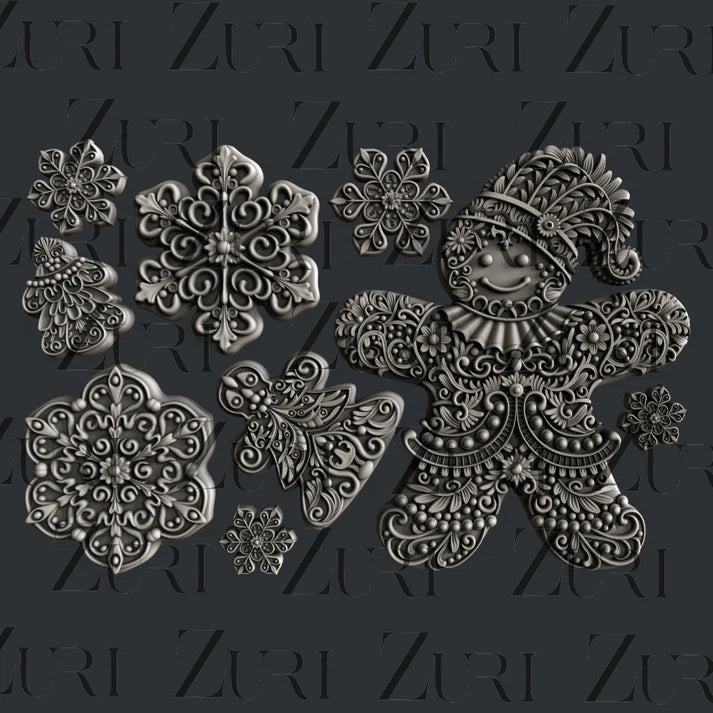 Zuri Mould - Gingerbread Cookies Set 1