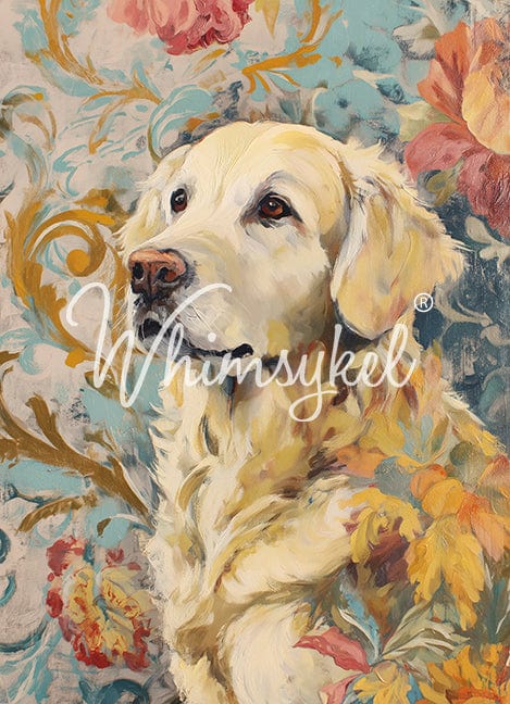 Whimsykel Designs : Decoupage Paper : Golden Retriever 21x29"