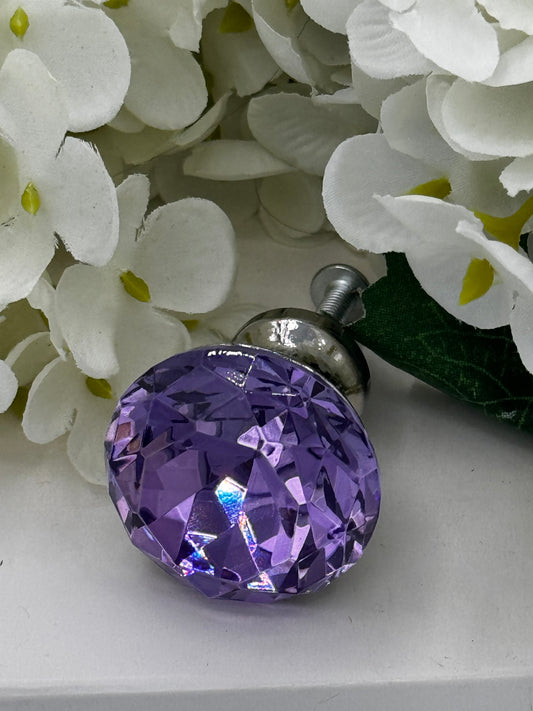 Purple Glass Crystal Knob