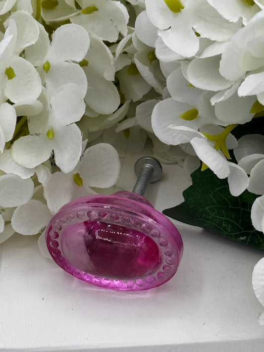 Hillary Oval Knob,Pink GLS, S
