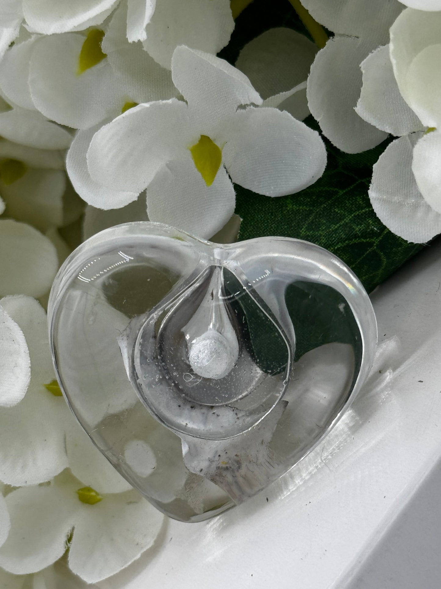 Heart Glass Knob Clear