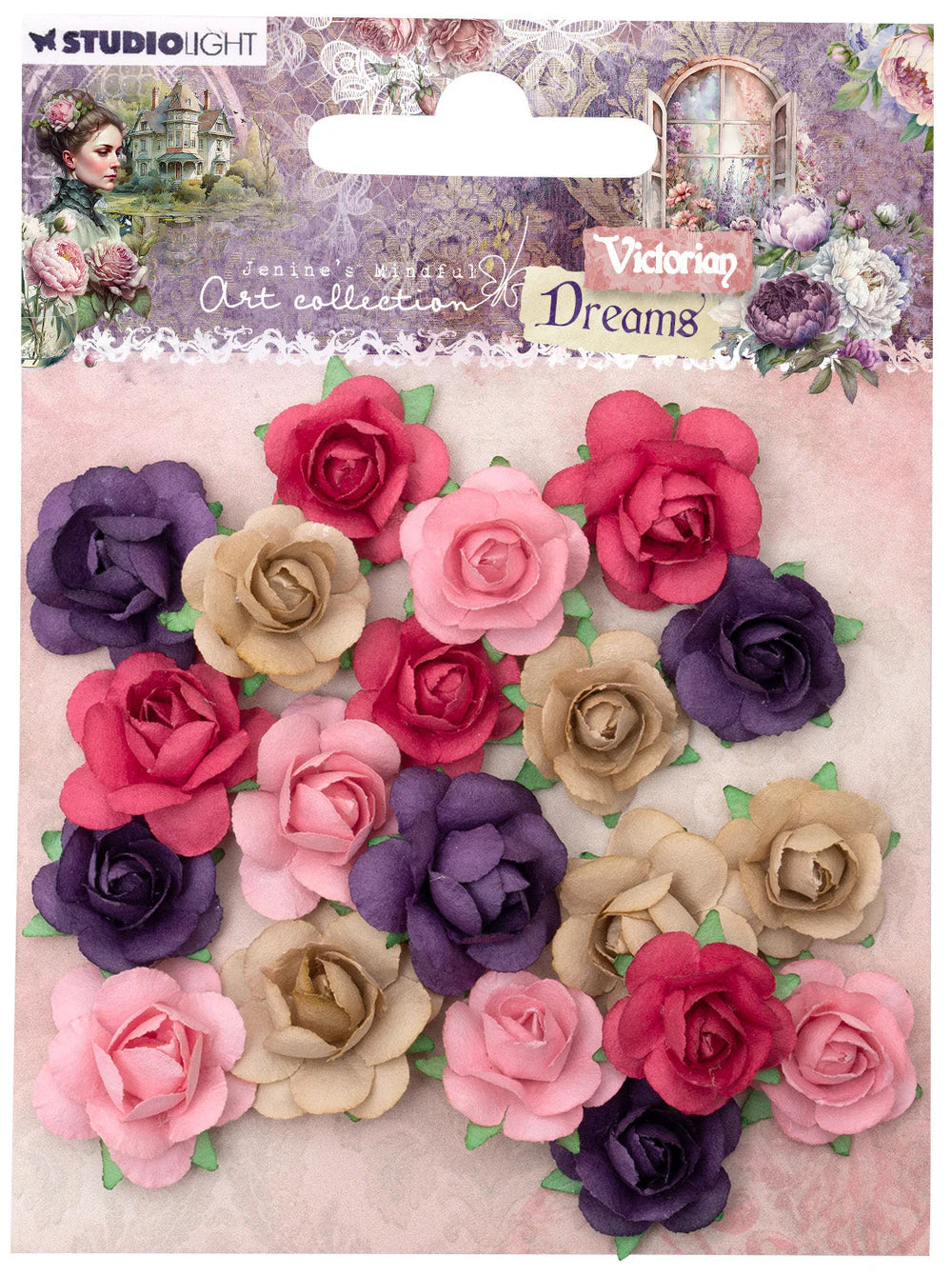 Studio Light - Victorian Creams, Paper Flowers 20pc
