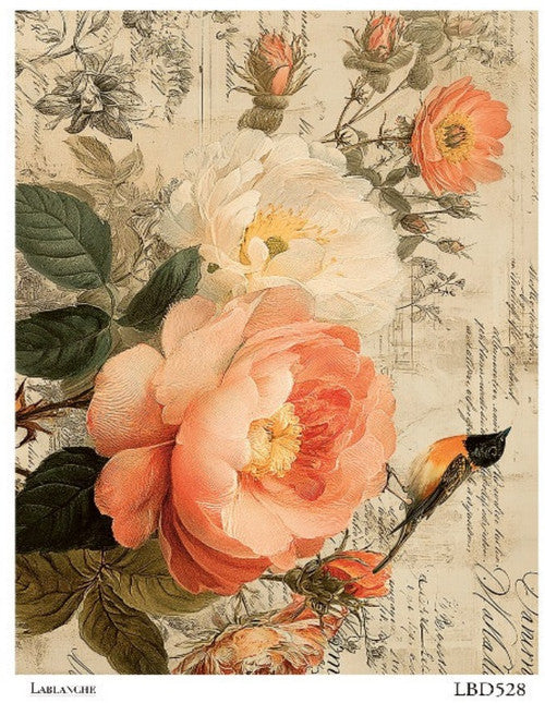 Lablanche - Peach Blossom Hummingbird A4 Rice Paper