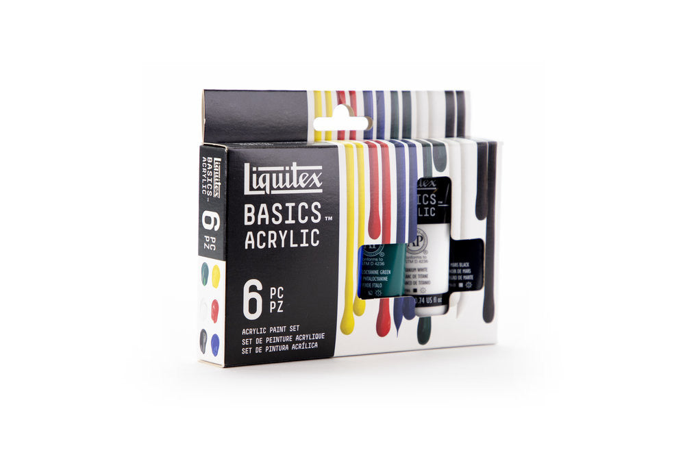 Liquitex Basic Acrylics 6 pc Acrylic Paint Set Primary Color