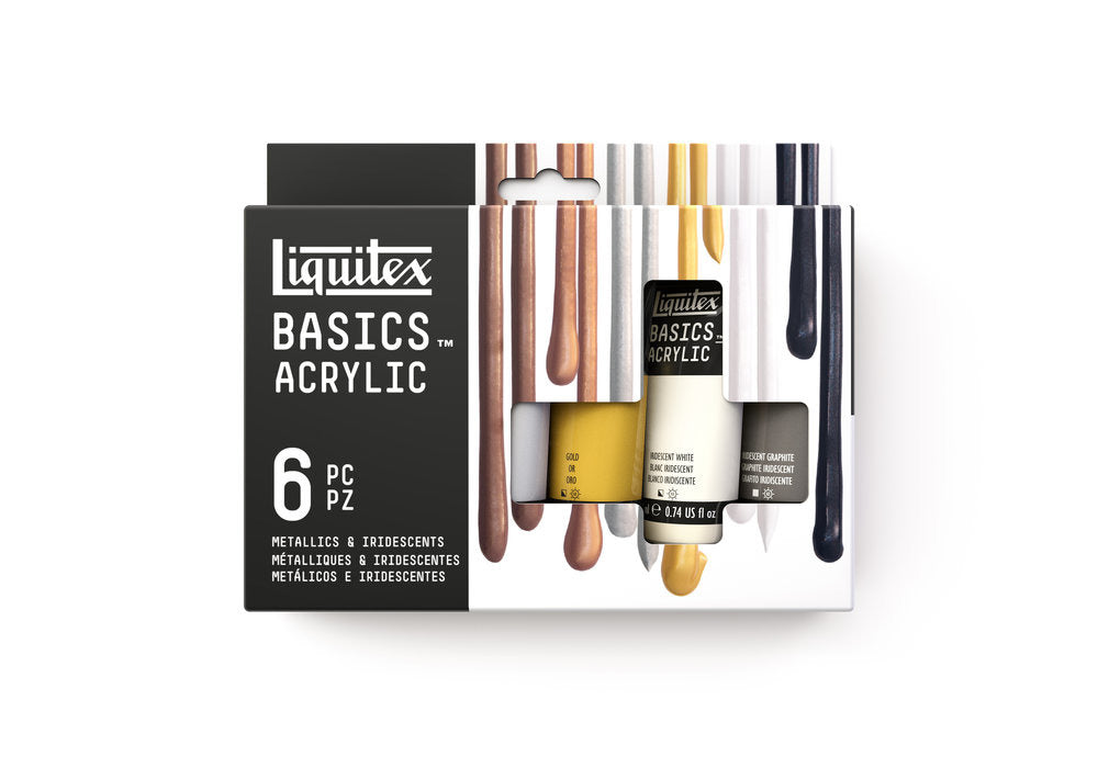 Liquitex Basic Acrylic - Set Metallics & Iridescents 6 piece