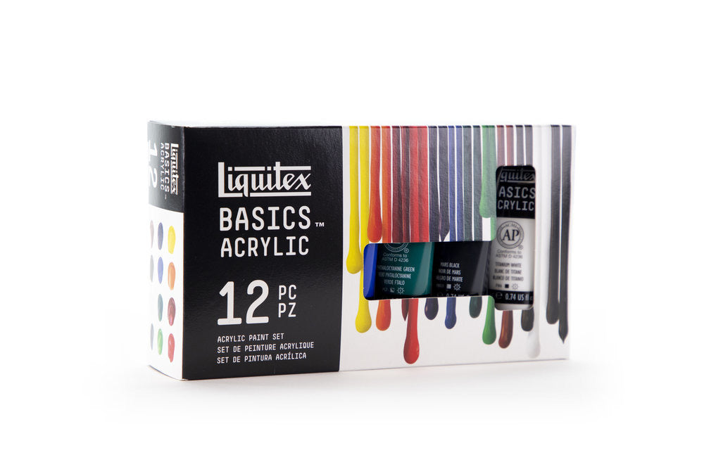 Liquitex Basics Acrylic Set of 12, 22mm Tubes