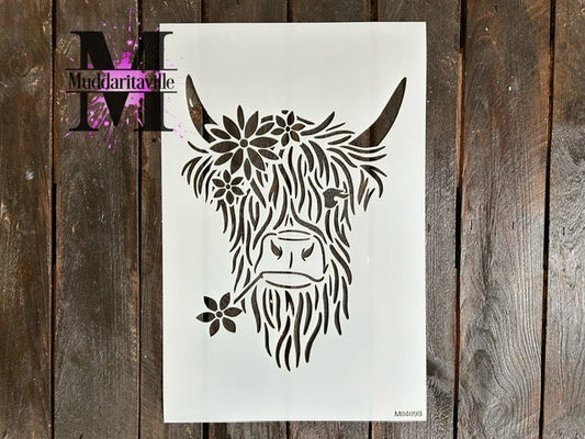 Muddaritaville Stencil Highland Cow