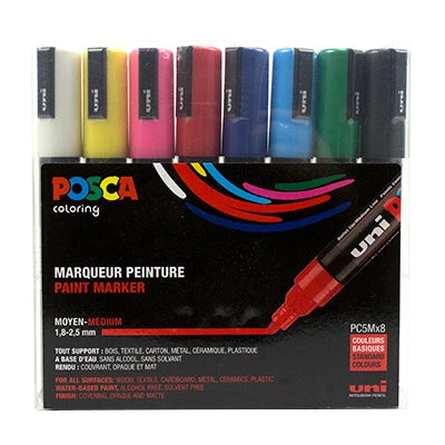 Posca Paint Marker Set PC-5M Medium 8 Colours