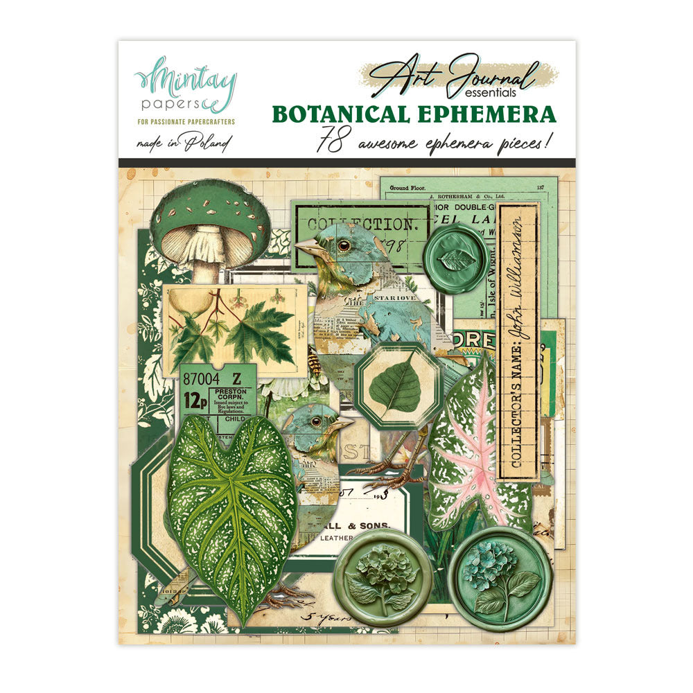 Mintay - Art Journal - Ephemera Pack Botanical (78 pc)