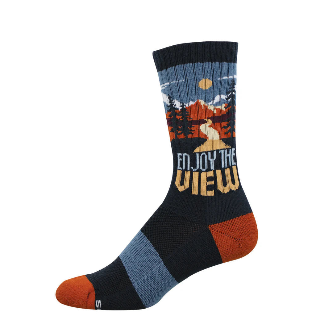 Mens Compass Wool Enjoy The View Blue Crew