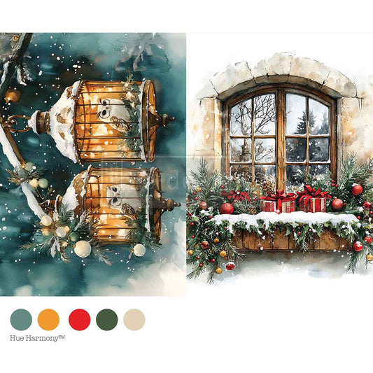 Re-Design With Prima® A4 Decoupage Fiber - Noel Night Owl 11.69x8.27"