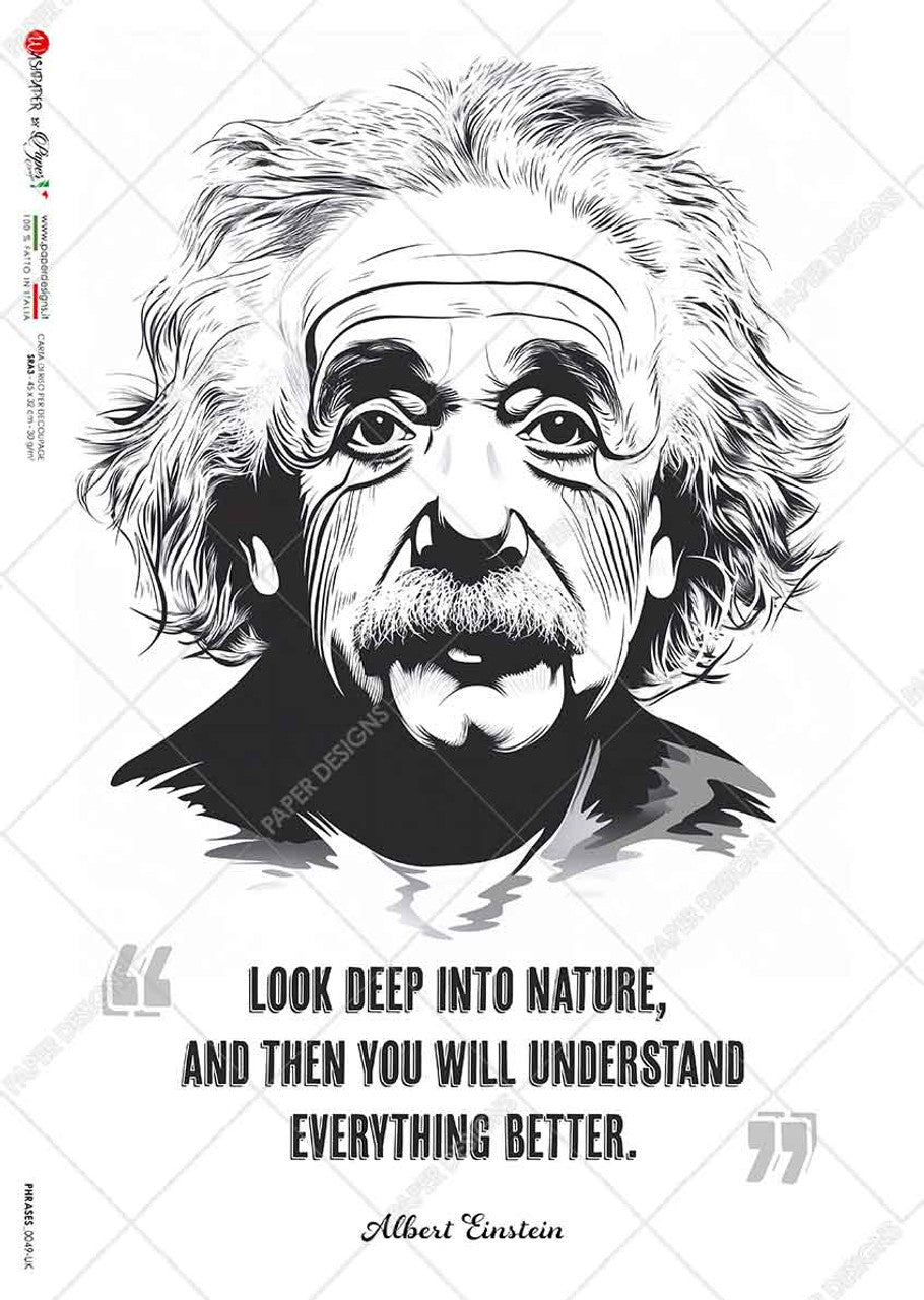 Paper Designs - Einstein Quote A4 Rice Paper
