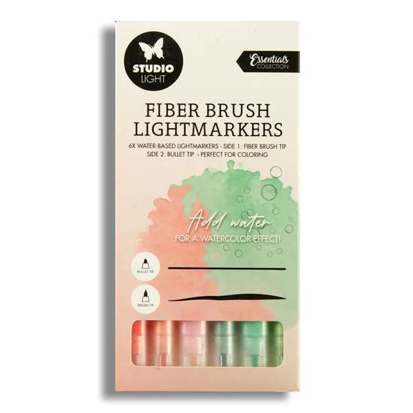 Studio Light Fiber Brush Lightmarkers - Pastels 6pc