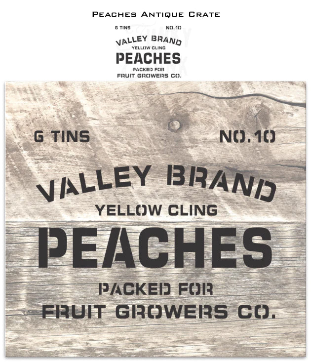 Muddaritaville Studio - Peaches Antique Crate Stencil