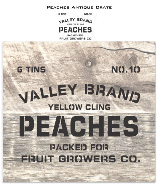 Muddaritaville Studio - Peaches Antique Crate Stencil