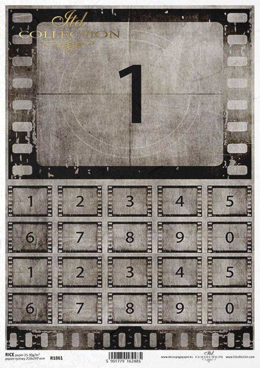 ITD Collection Vintage Filmstrips A4 Rice Paper