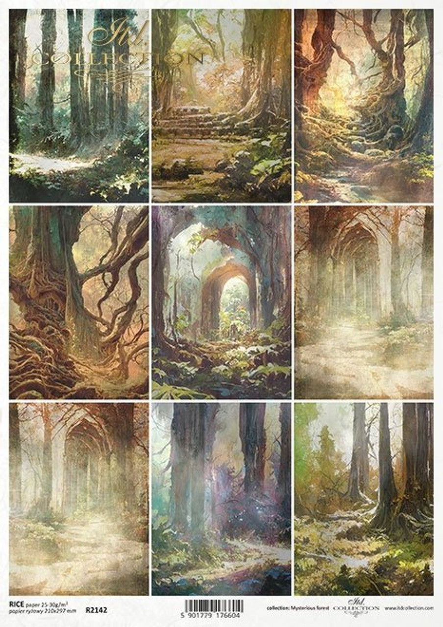ITD Collections Mysterious Forest 9 Pack Journaling Cards Rice Paper