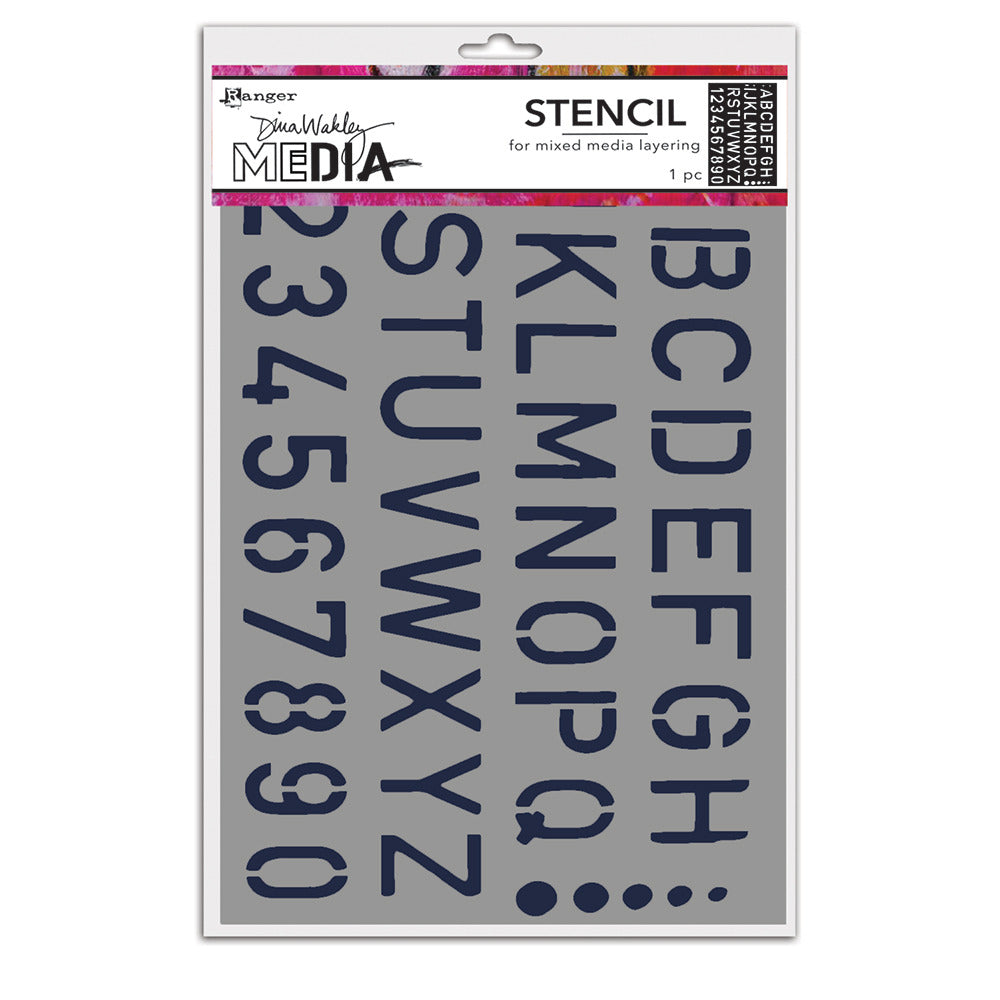 Dina Wakely & Ranger: Media Stencil - School Style Alpha