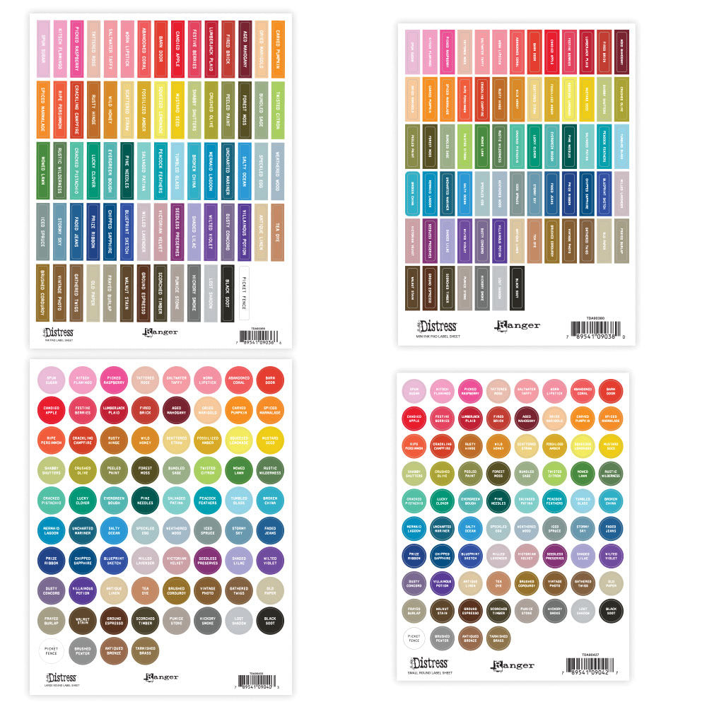 Tim Holtz & Ranger - Distress Label Assorted Sheets White Letters