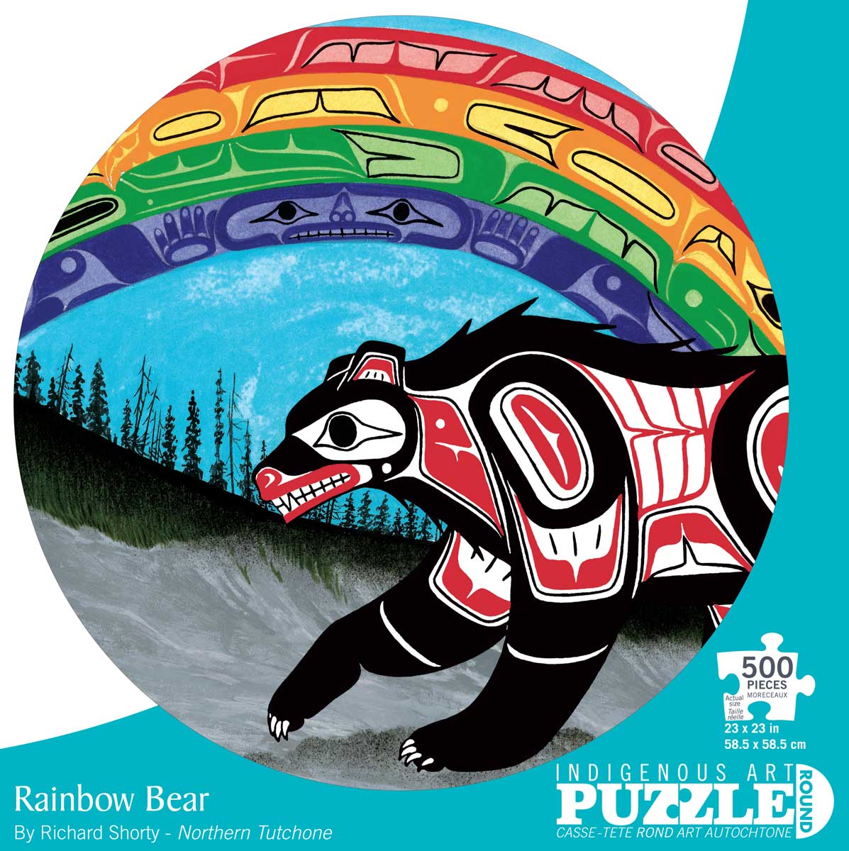 Rainbow Bear Round 500 PC Puzzle