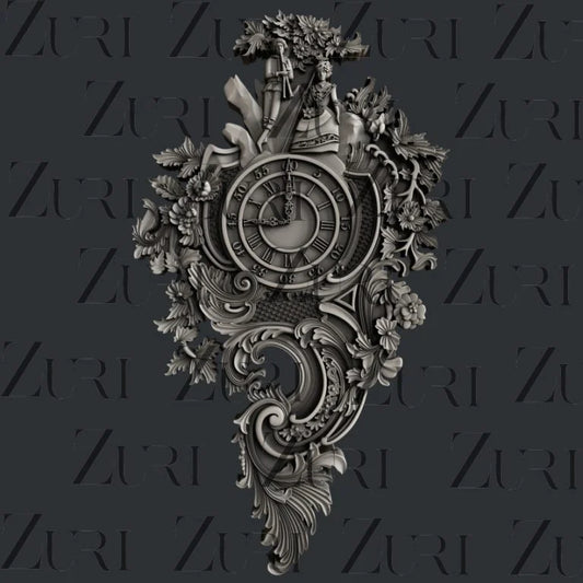 Zuri Rococo Clock Mould