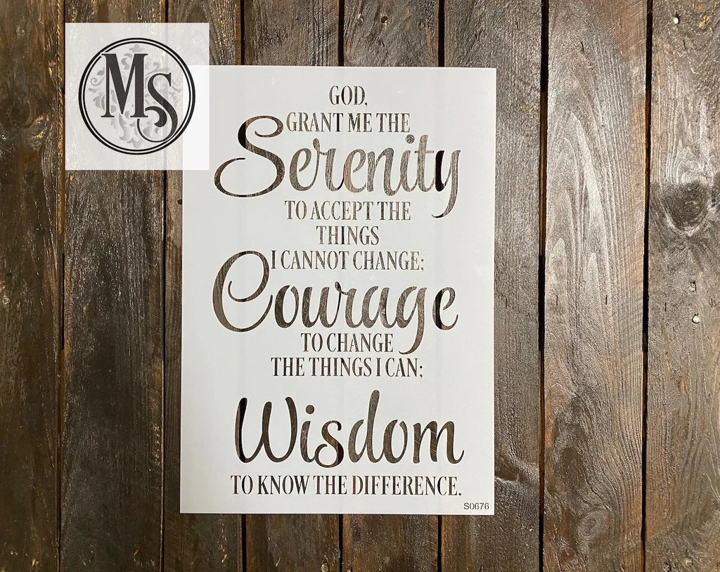 Stencil Serenity Prayer Muddaritaville