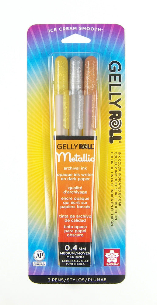 Gellyroll - Metallic Pen Set Gold, Silver, Copper 3 Pens