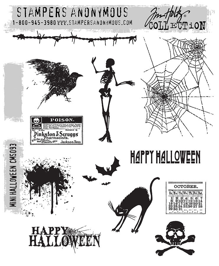 Tim Holtz & Stampers Anonymous Mini Halloween Stamps