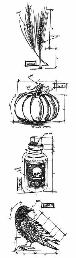 Tim Holtz & Stampers Anonymous Min Blueprint Strip Halloween 2 Stamps