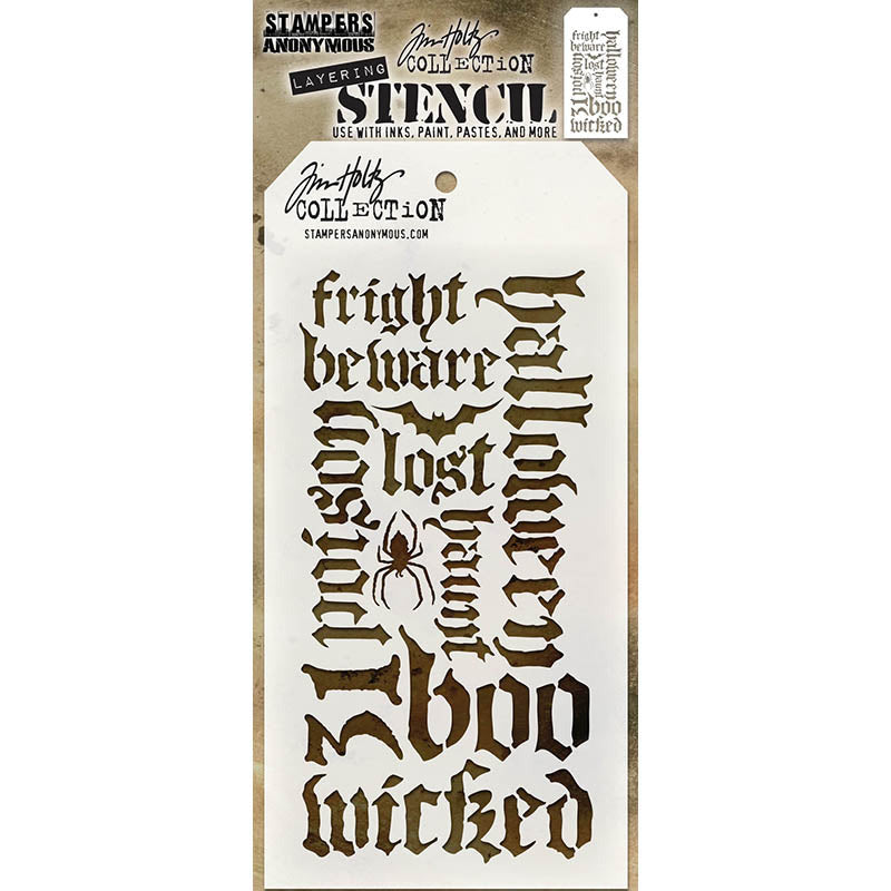 Stampers Anonymous & Tim Holtz : Layering Stencils - Halloween Script