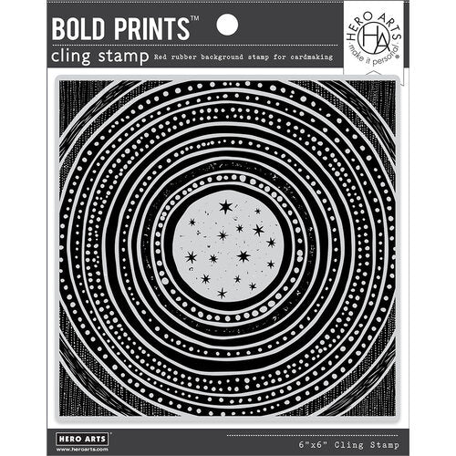 Hero Arts - Clings - Repositionable Rubber Stamps - Starry Moon Bold Prints