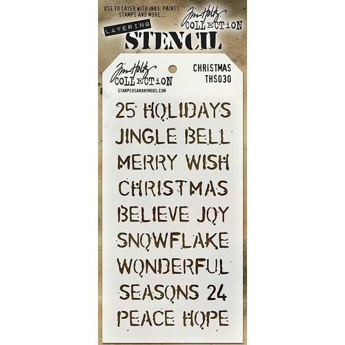 Stampers Anonymous Tim Holtz Layering Stencil Christmas (Wor