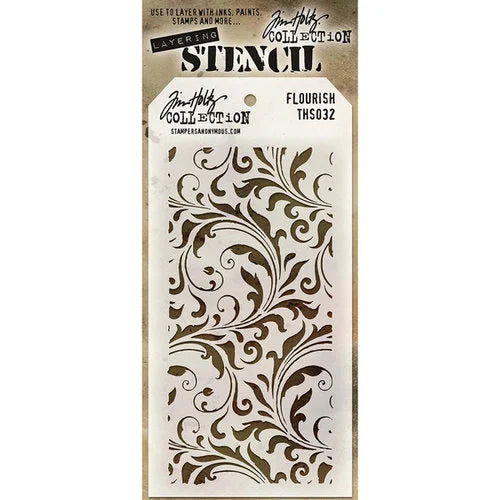 Tim Holtz Stamper’s Anonymous Layering Stencil Flourish Layer