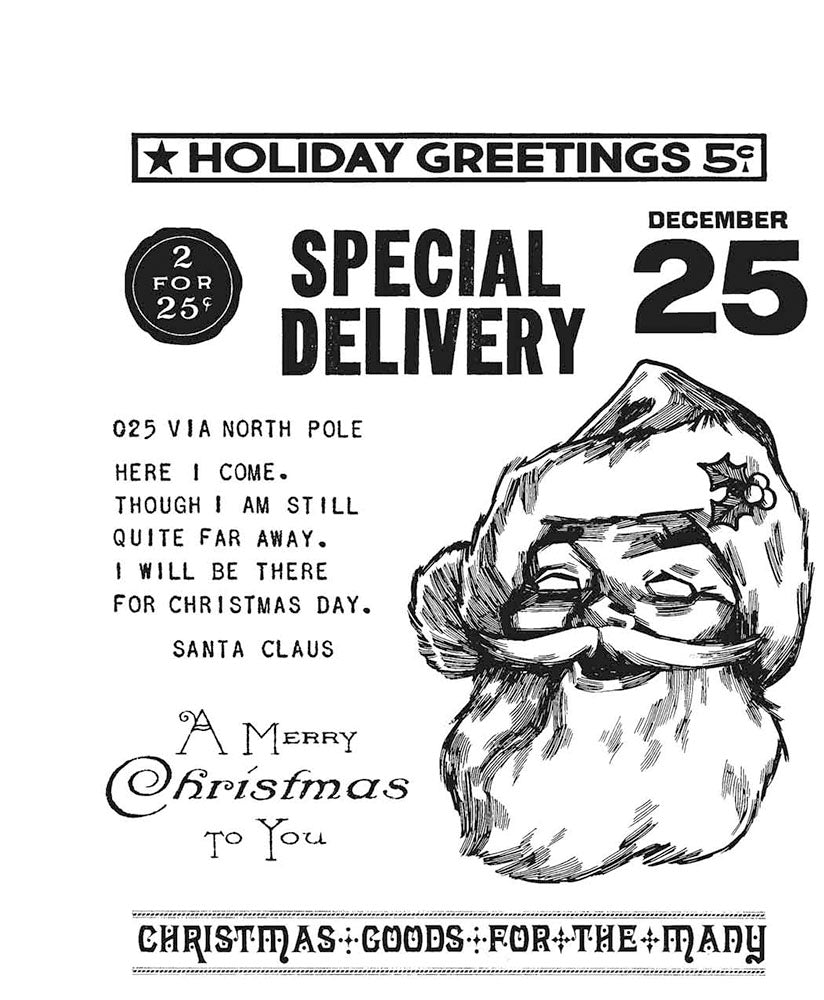 Stampers Anonymous - Tim Holtz : Cling Mounted Rubber Stamps ~ Jolly Santa