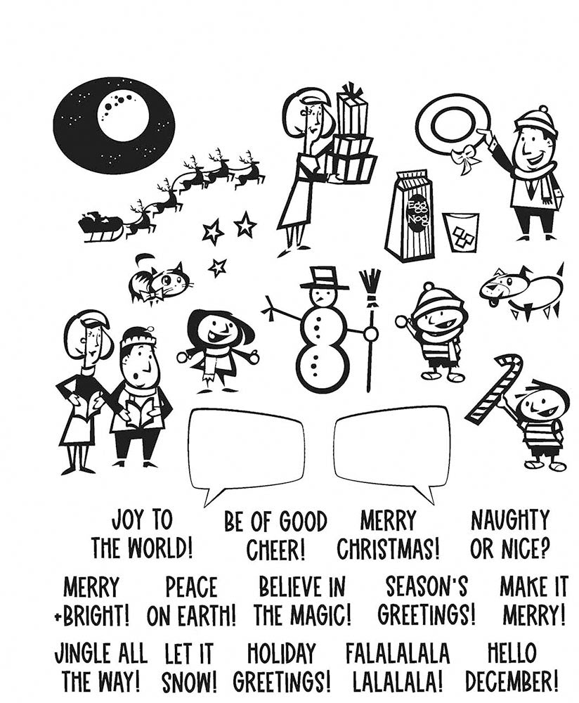 TIM HOLTZ CHRISTMAS CARTOONS STAMP