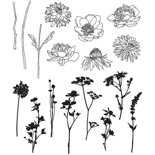 Stampers Anonymous - Tim Holtz : Cling Mounted Rubber Stamps ~ Mini Bouquet
