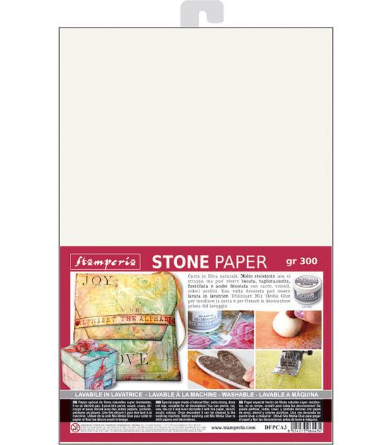 Stamperia Stone Paper White Washable A4