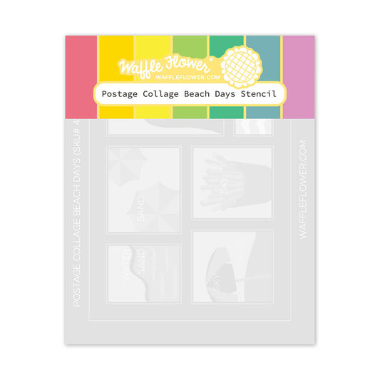 Postage Collage Beach Days Stencil