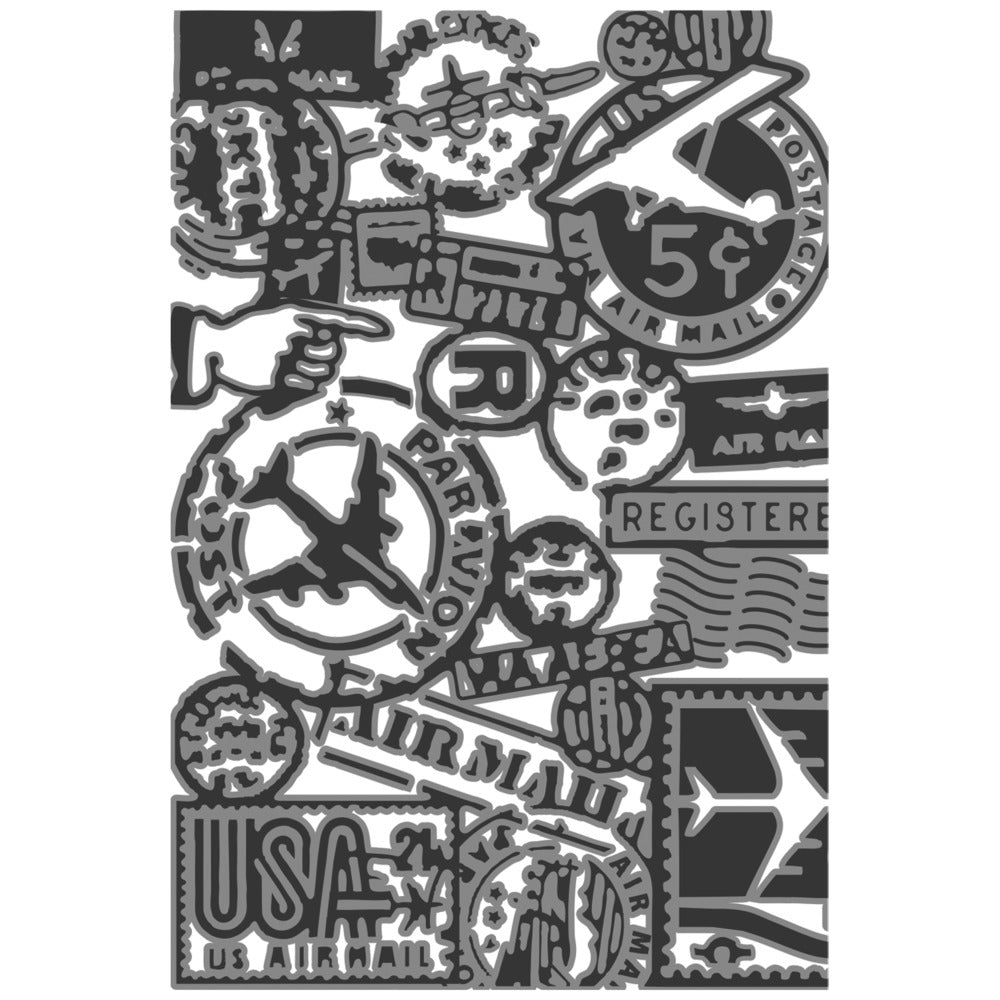 Sizzix & Tim Holtz : Multi Level Textured Impressions Embossing Folder - Vault Airmail