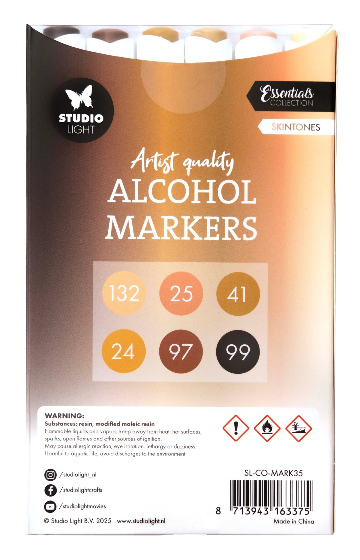 Studio Light - Alcohol Markers - Bark 6pcs