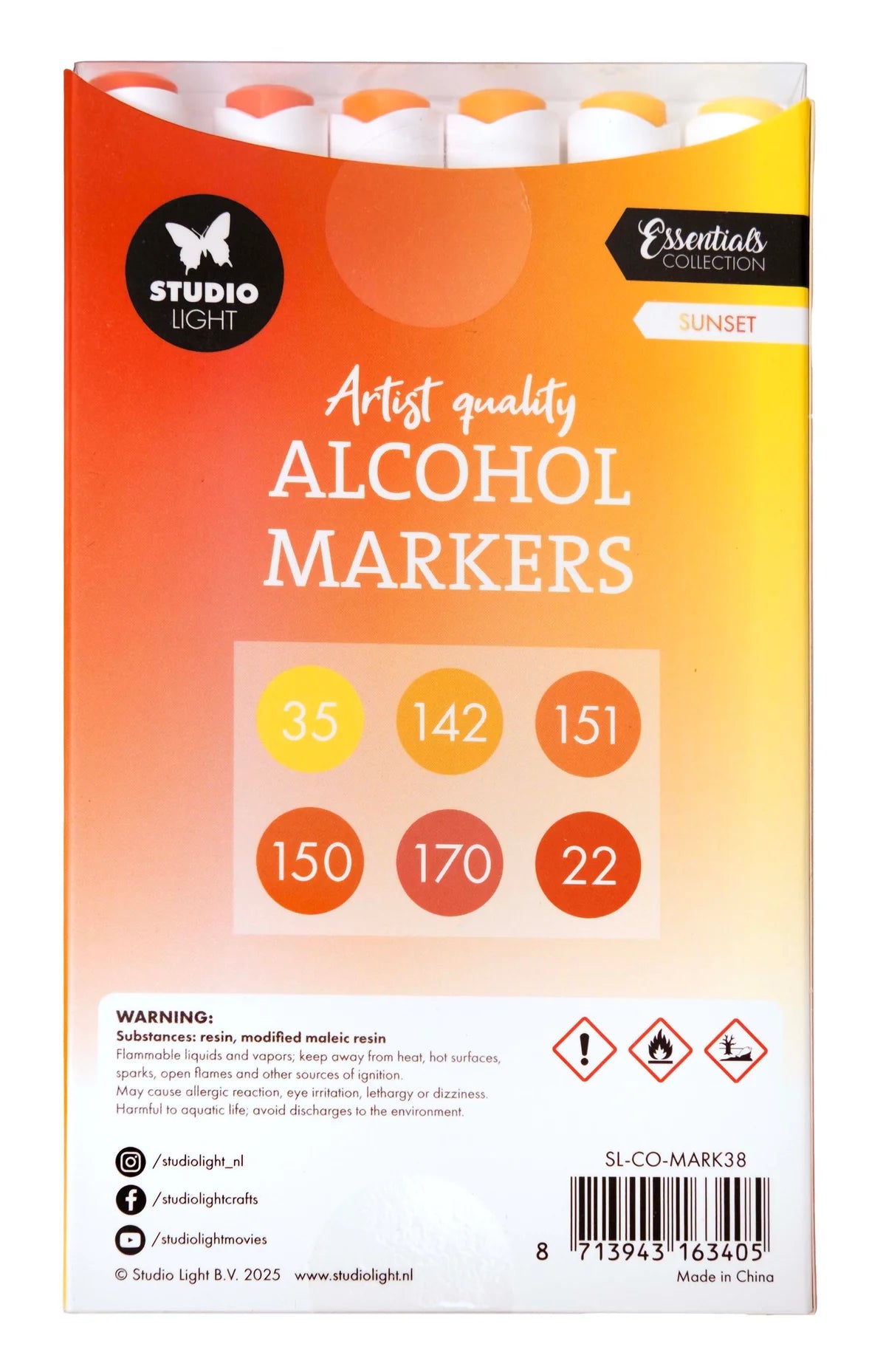Studio Light - Alcohol Markers - Sunset 6pcs